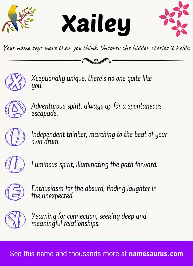 Acrostic poem about Xailey.