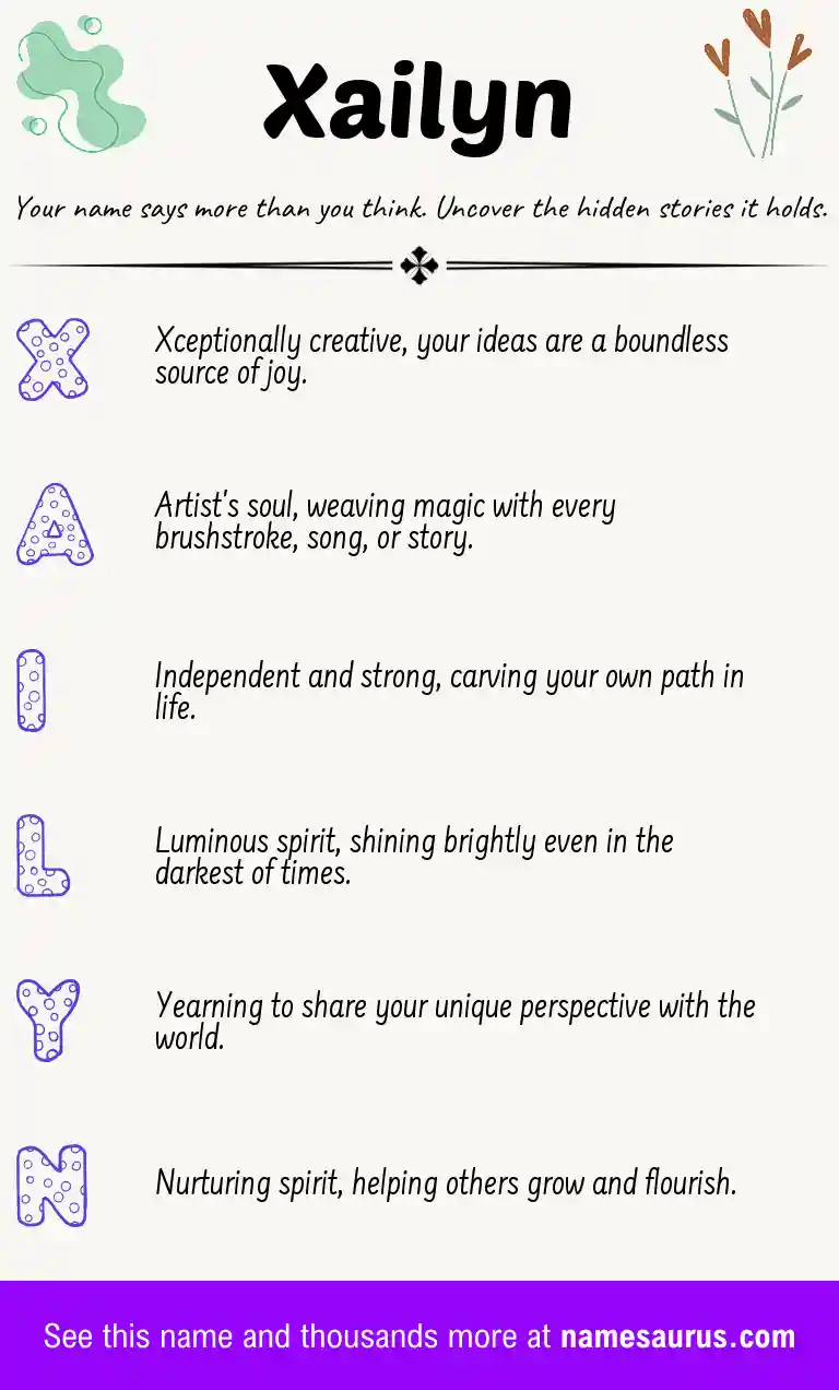 Acrostic poem about Xailyn.
