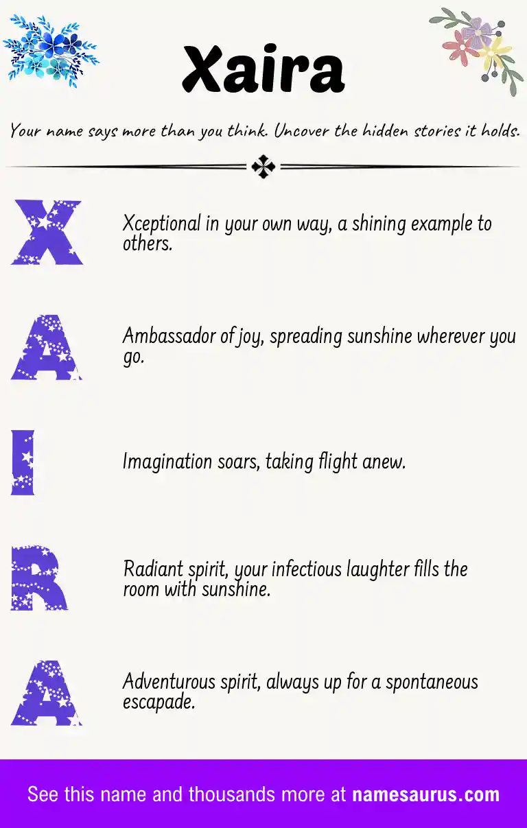 Acrostic poem about Xaira.