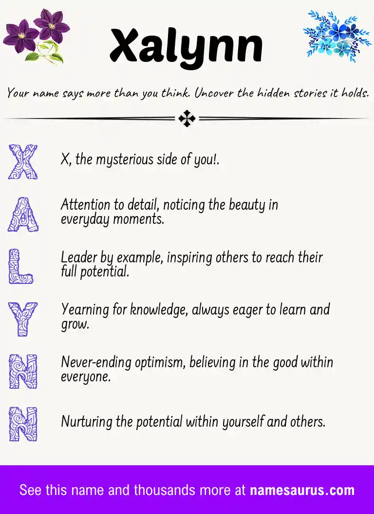 Acrostic poem about Xalynn.