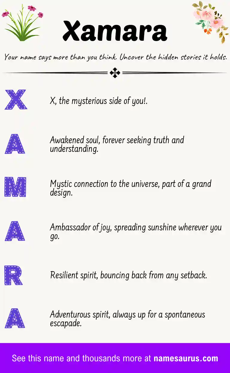 Acrostic poem about Xamara.