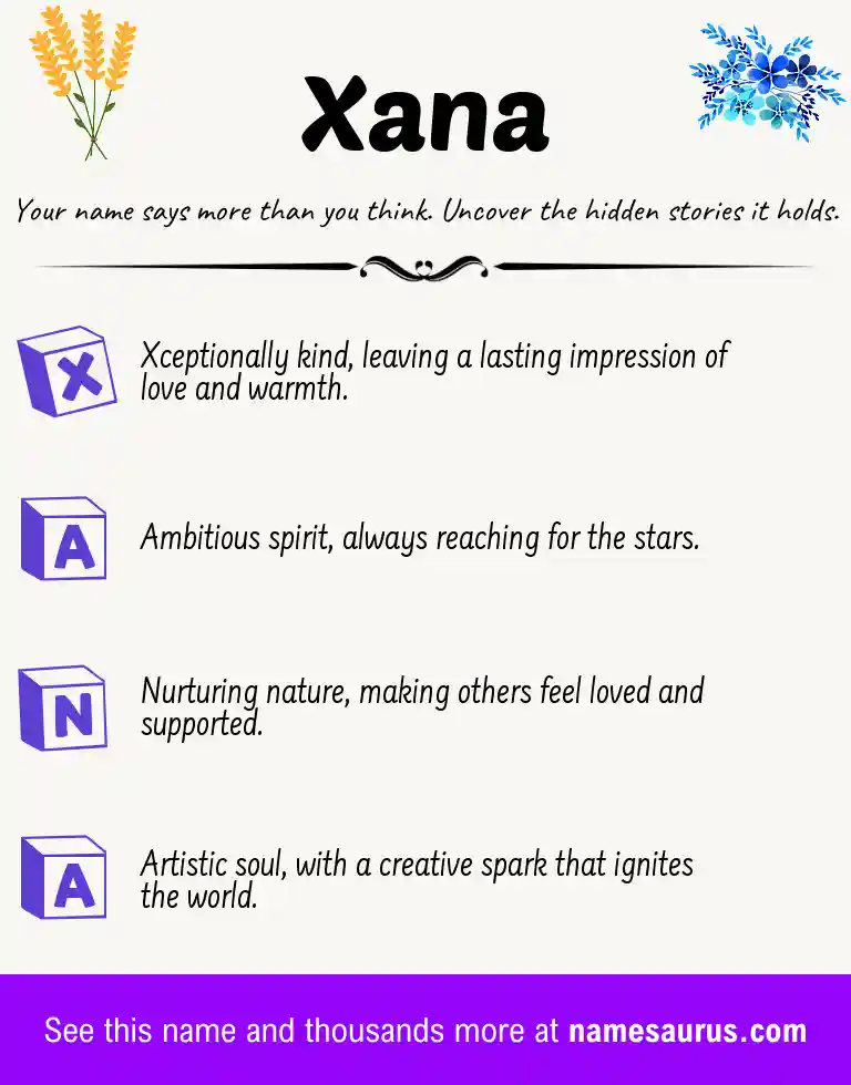 Acrostic poem about Xana.