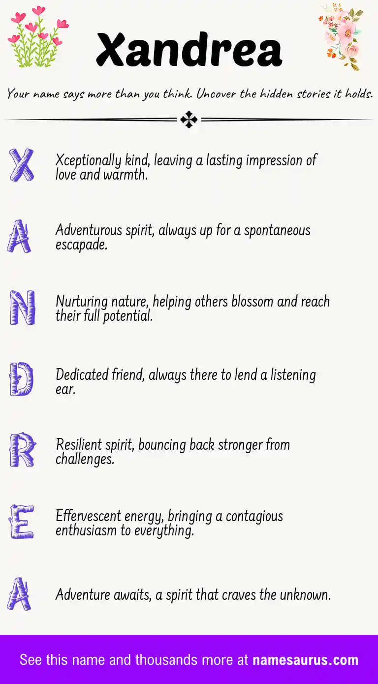 Acrostic poem about Xandrea.