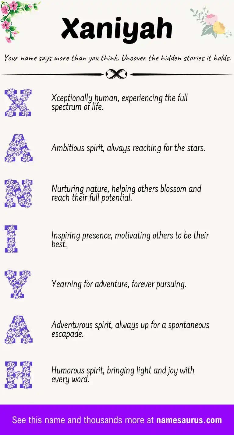 Acrostic poem about Xaniyah.