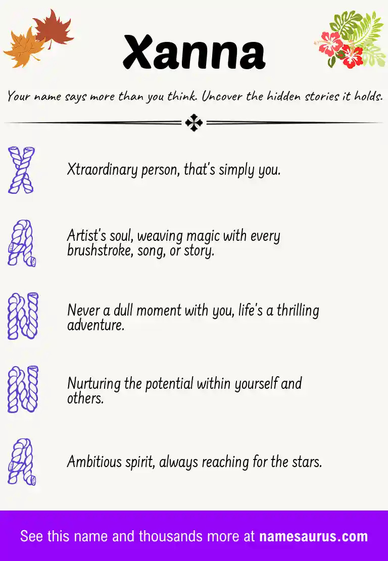 Acrostic poem about Xanna.
