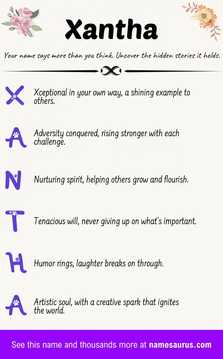 Acrostic poem about Xantha.