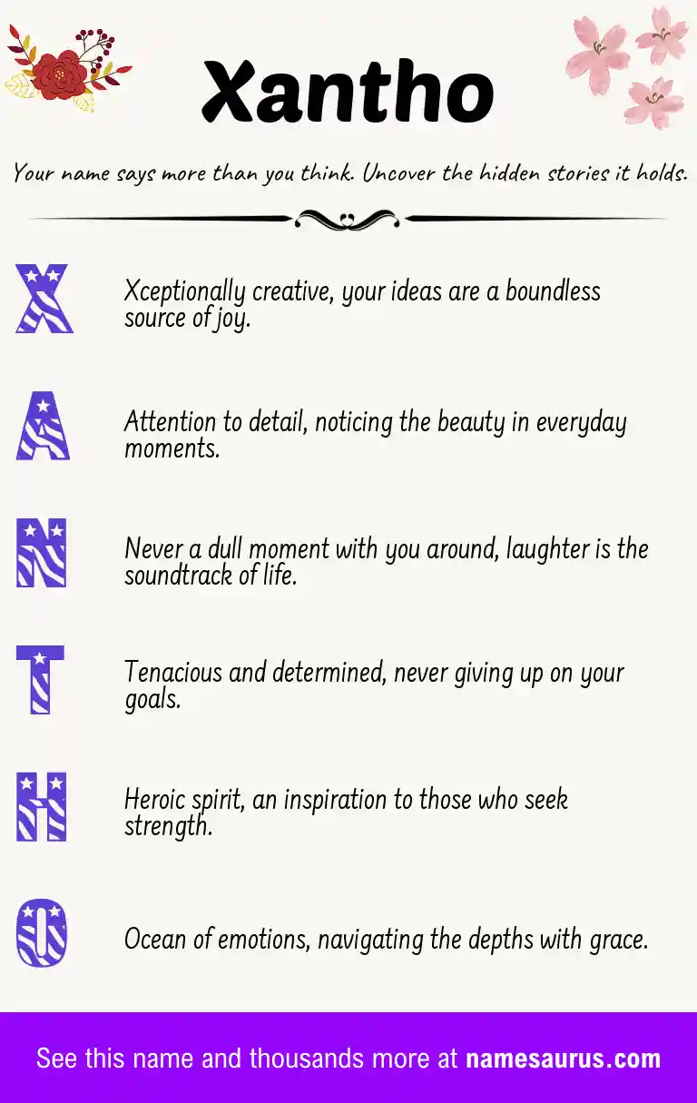 Acrostic poem about Xantho.