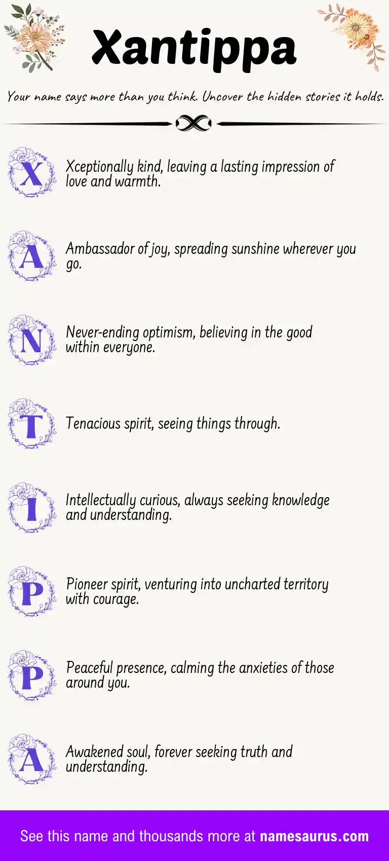 Acrostic poem about Xantippa.