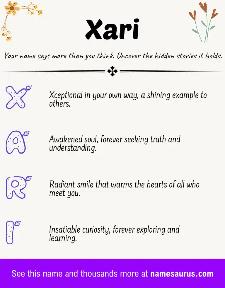 Acrostic poem about Xari.