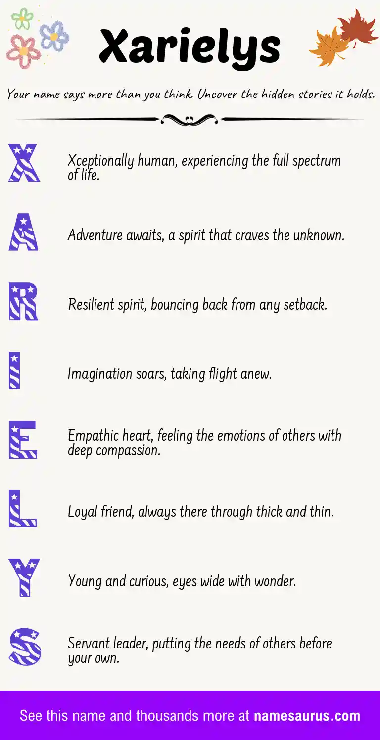 Acrostic poem about Xarielys.