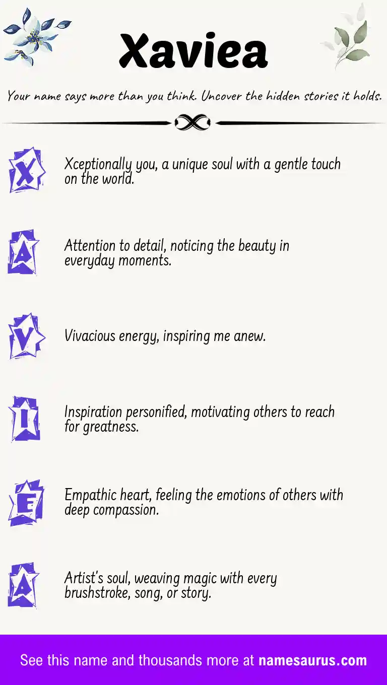 Acrostic poem about Xaviea.