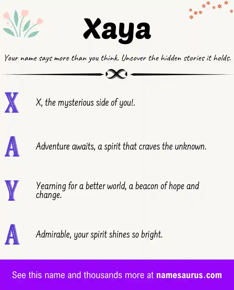 Acrostic poem about Xaya.