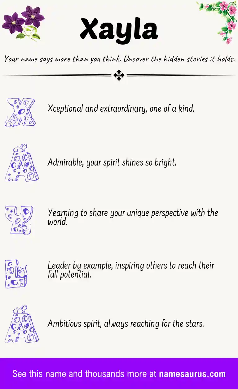 Acrostic poem about Xayla.