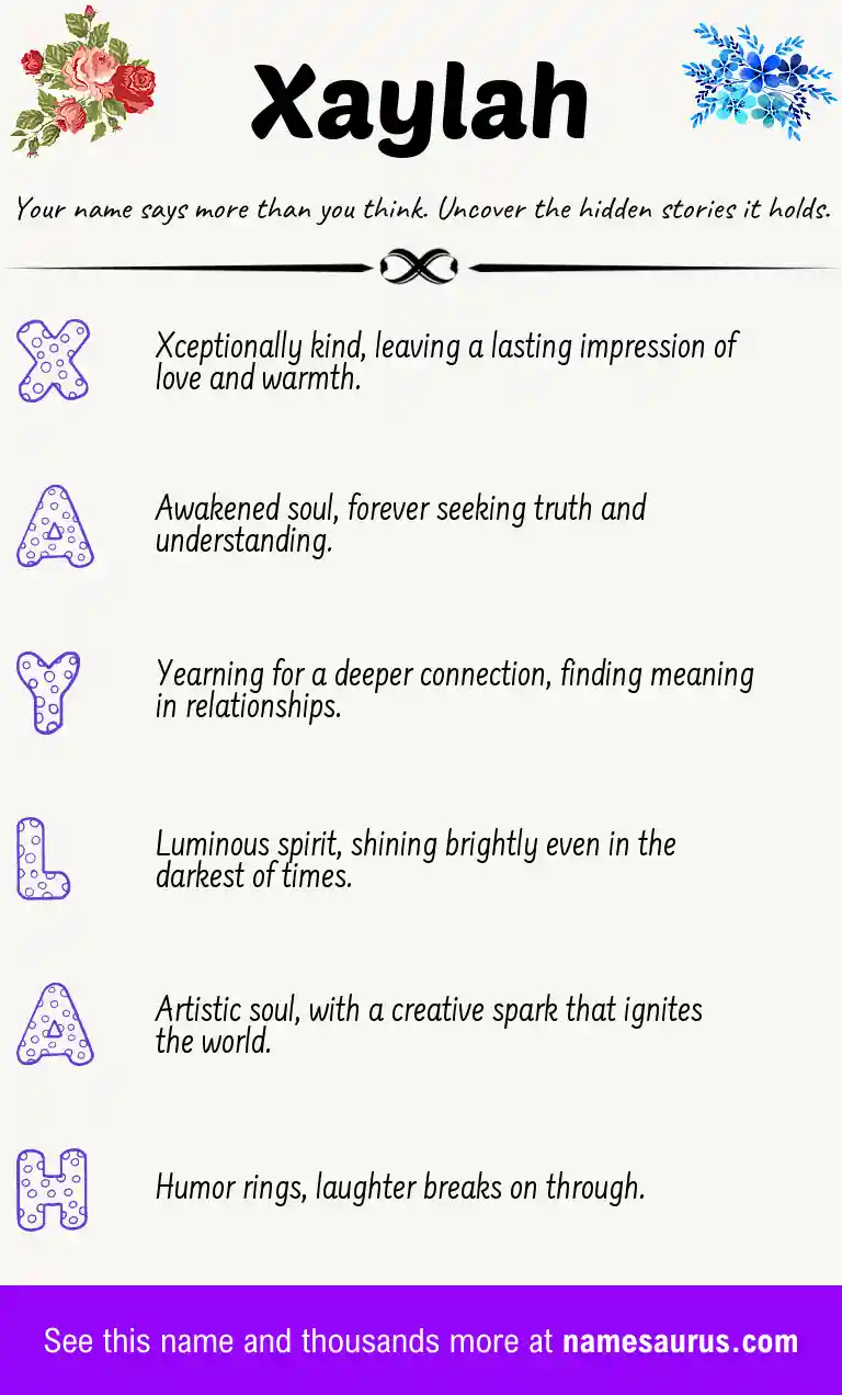 Acrostic poem about Xaylah.