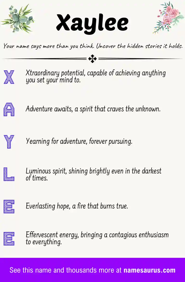 Acrostic poem about Xaylee.