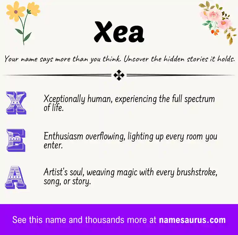 Acrostic poem about Xea.