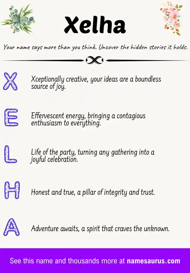 Acrostic poem about Xelha.
