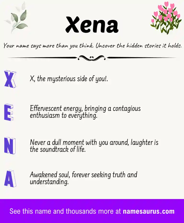 Acrostic poem about Xena.