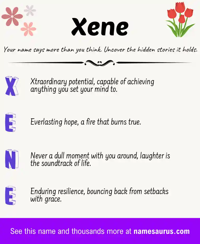 Acrostic poem about Xene.