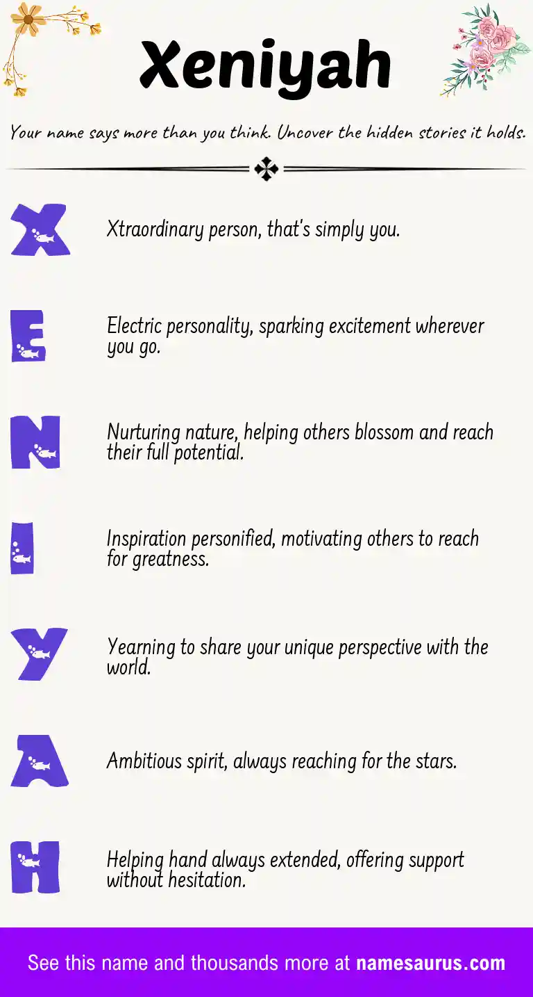 Acrostic poem about Xeniyah.