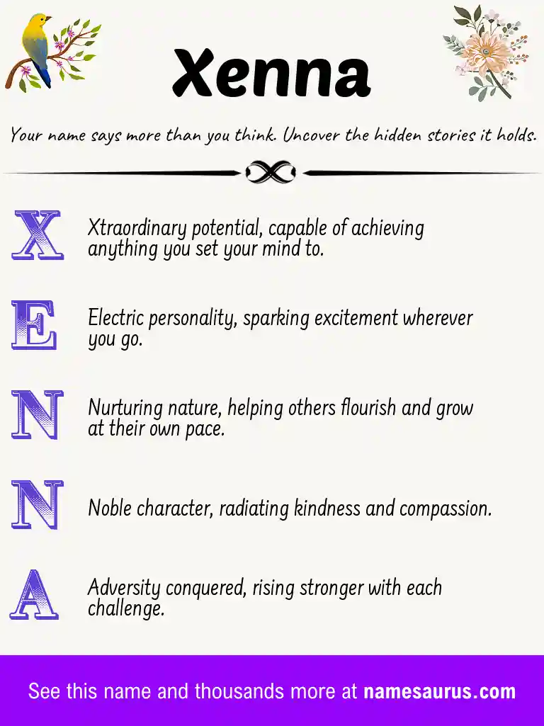 Acrostic poem about Xenna.