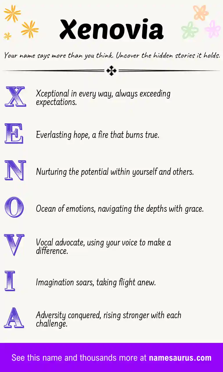 Acrostic poem about Xenovia.