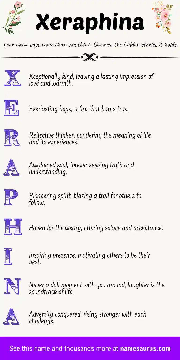 Acrostic poem about Xeraphina.