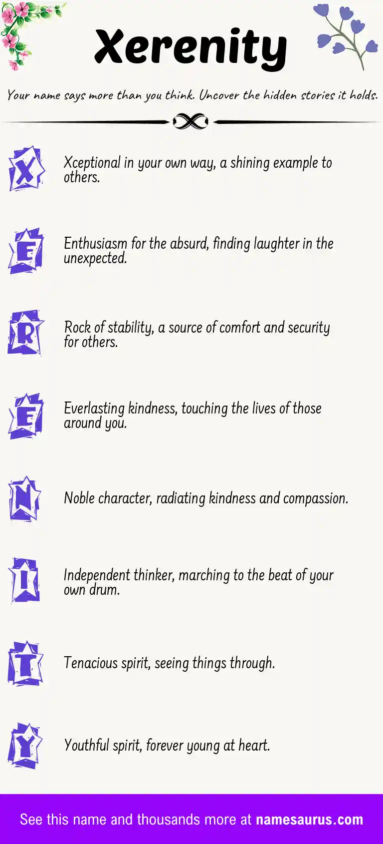 Acrostic poem about Xerenity.