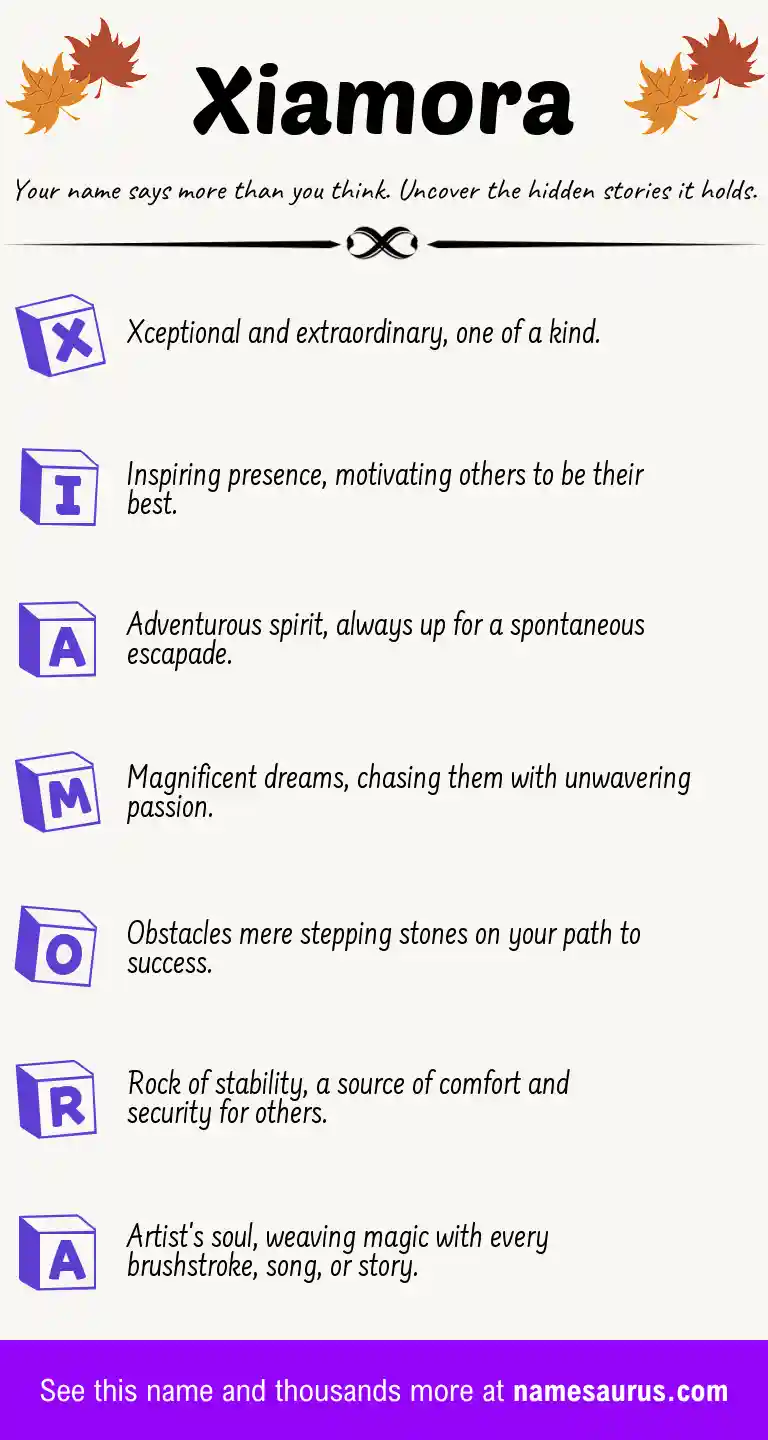 Acrostic poem about Xiamora.