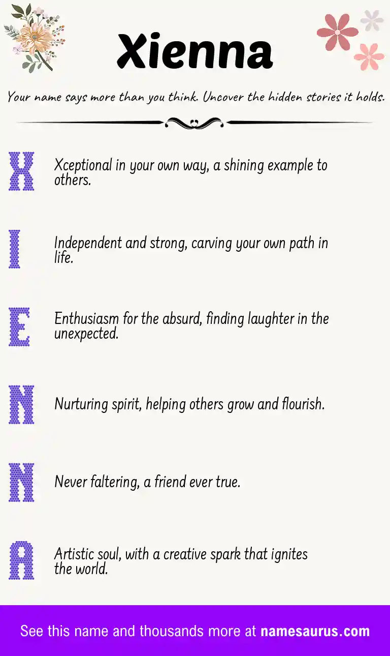 Acrostic poem about Xienna.