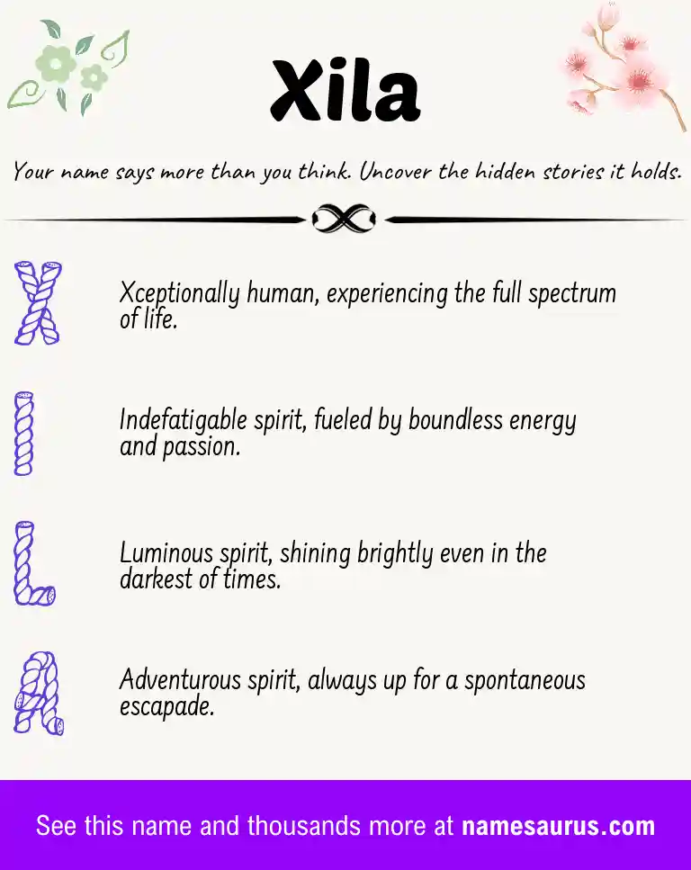 Acrostic poem about Xila.