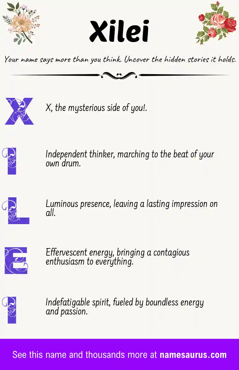 Acrostic poem about Xilei.