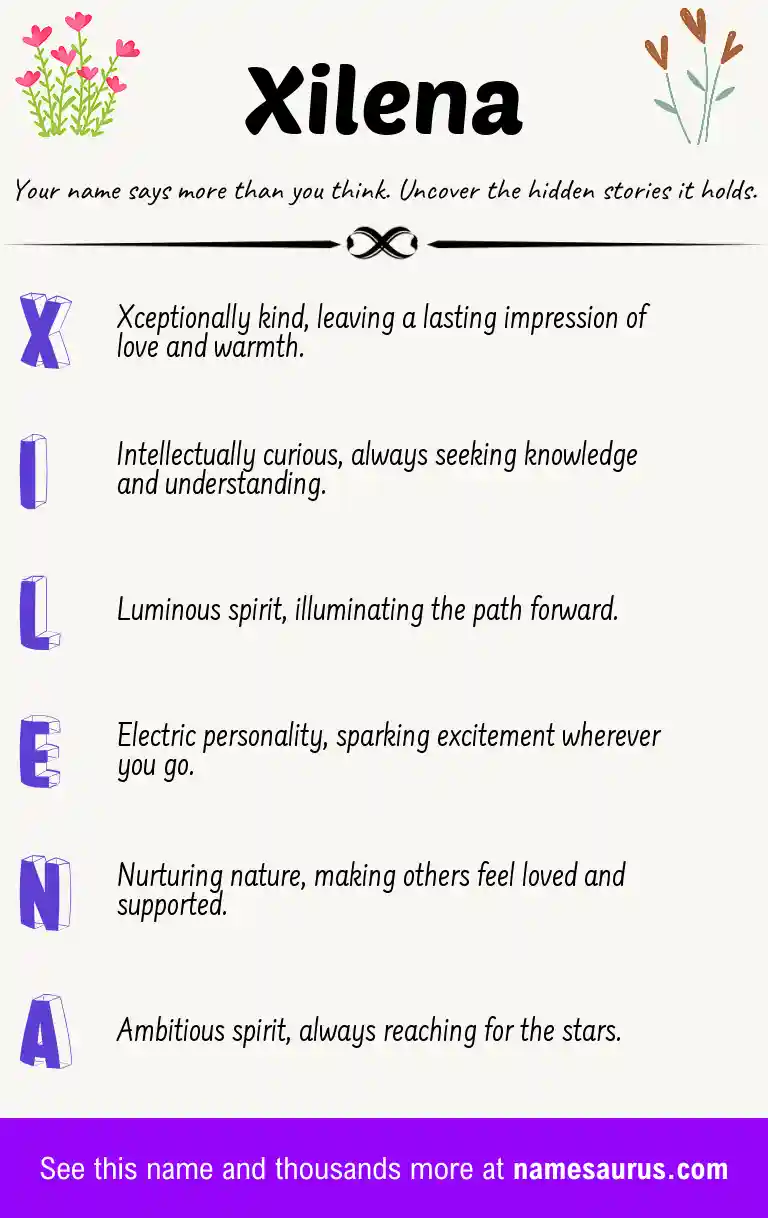 Acrostic poem about Xilena.