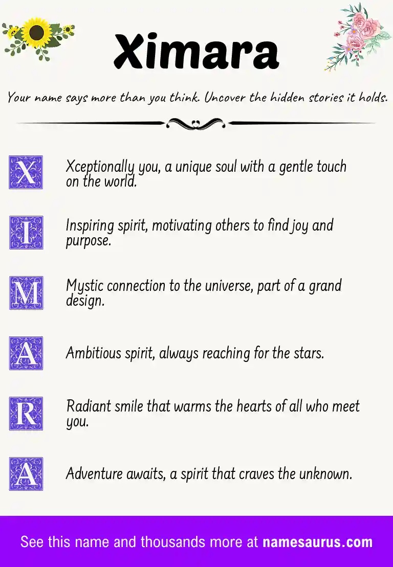 Acrostic poem about Ximara.