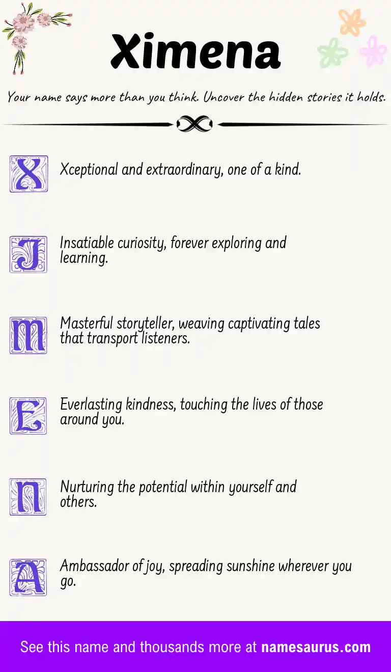 Acrostic poem about Ximena.