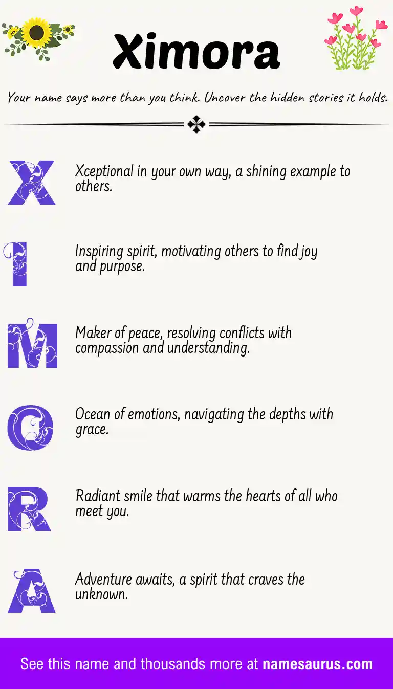 Acrostic poem about Ximora.