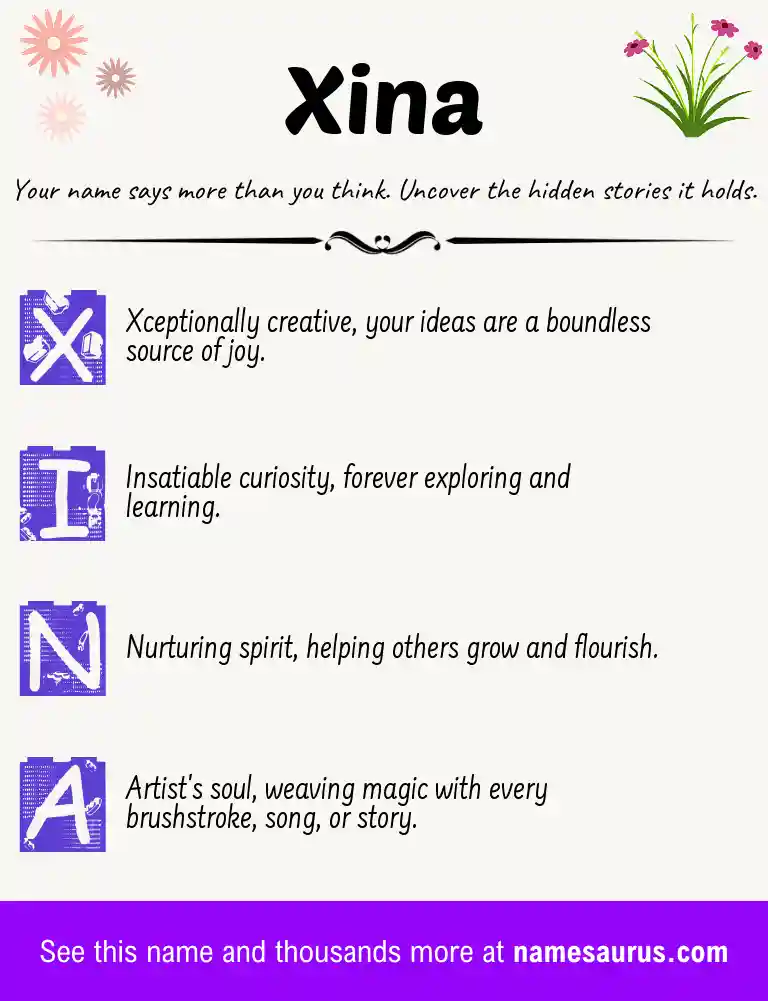 Acrostic poem about Xina.