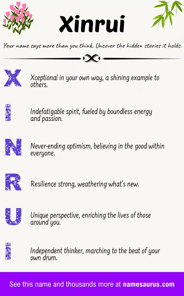 Acrostic poem about Xinrui.