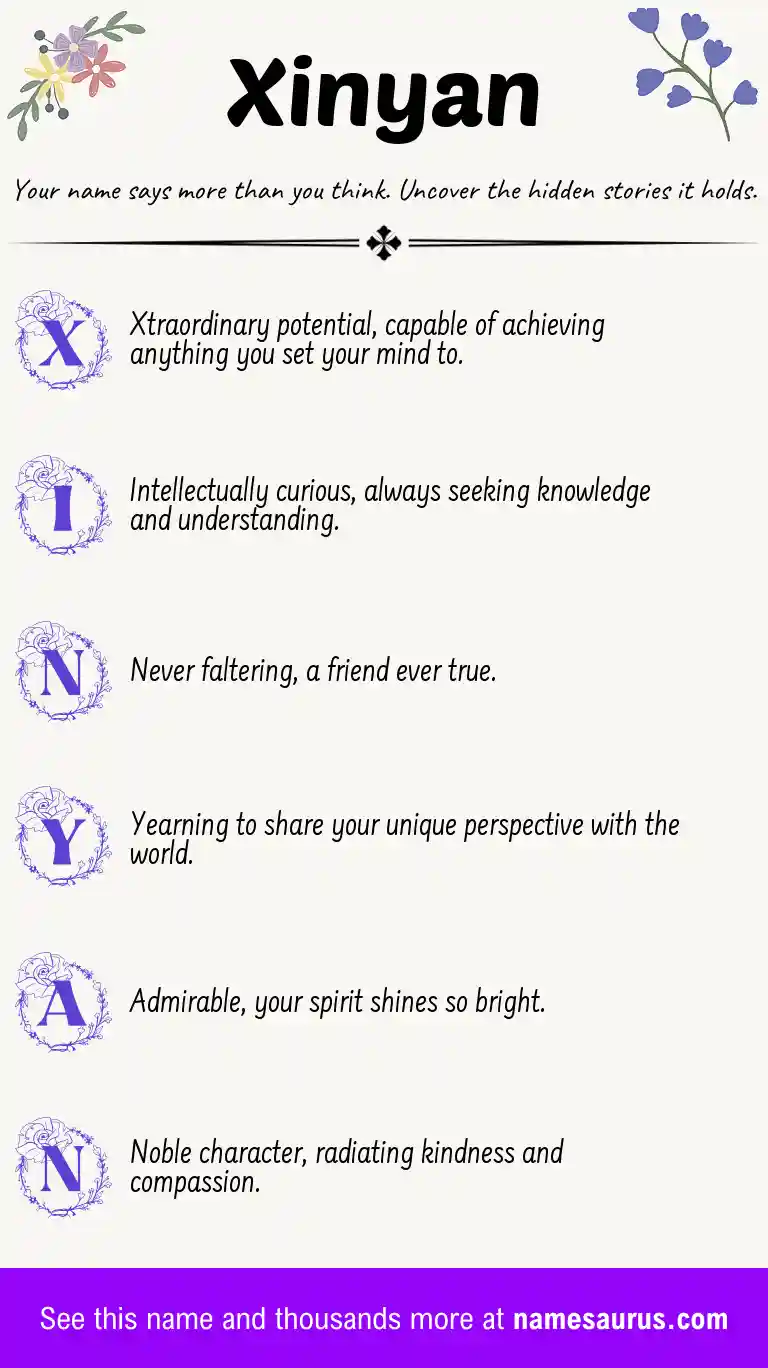 Acrostic poem about Xinyan.