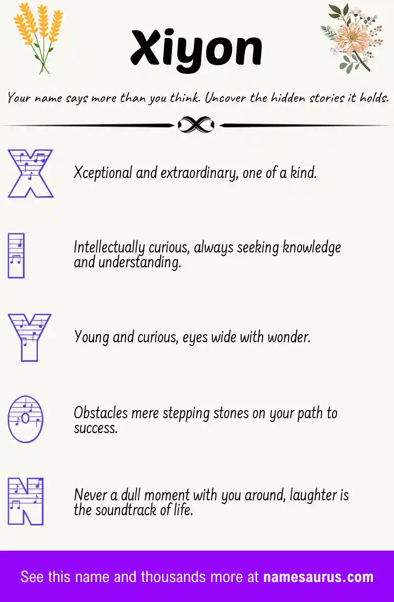 Acrostic poem about Xiyon.