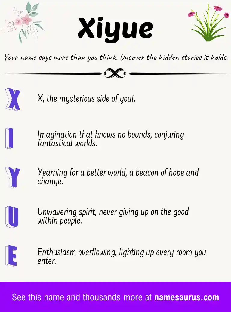 Acrostic poem about Xiyue.