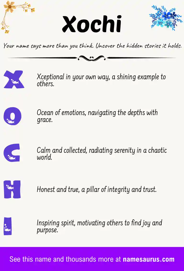 Acrostic poem about Xochi.