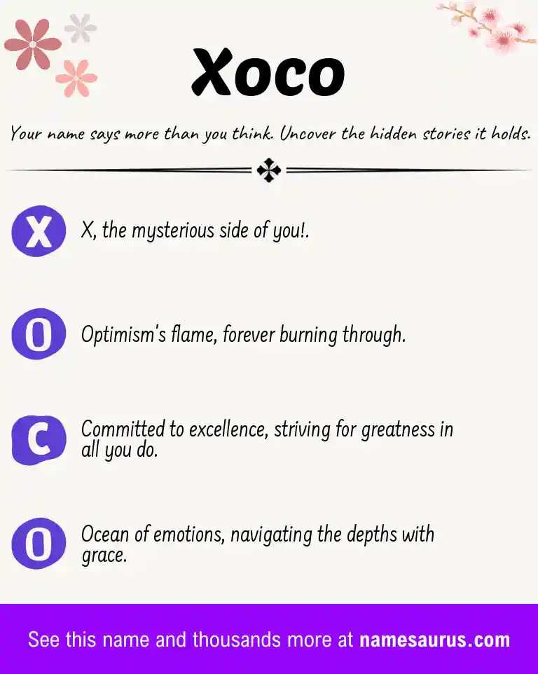 Acrostic poem about Xoco.