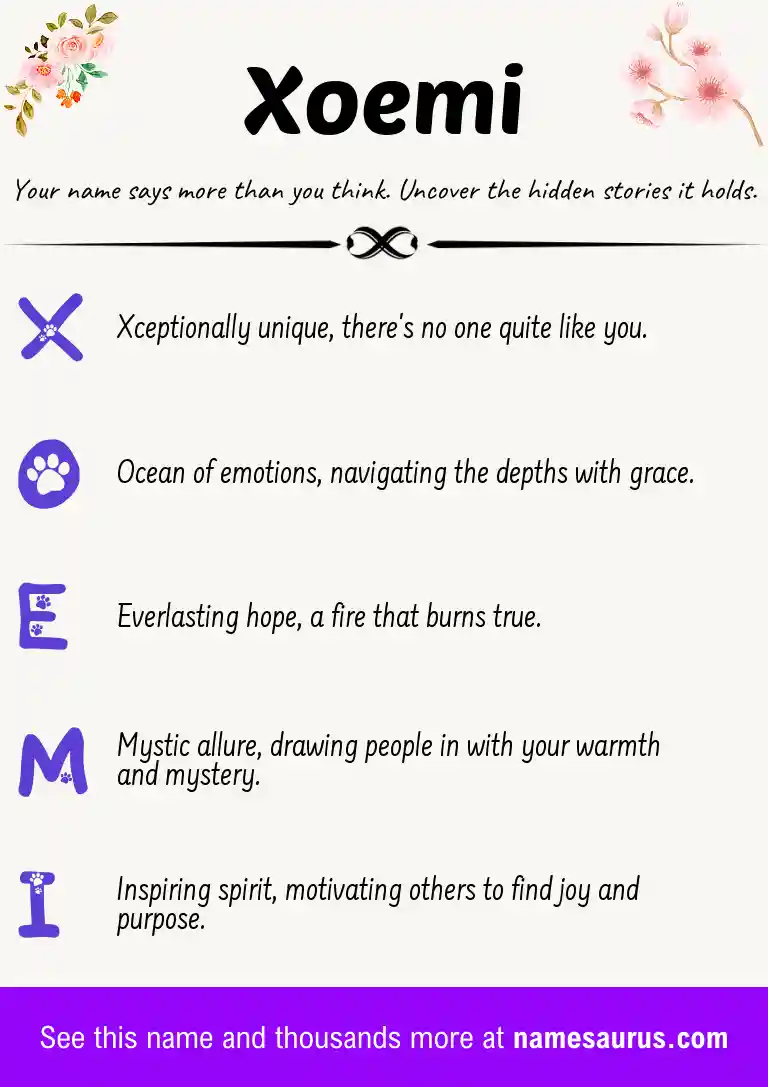 Acrostic poem about Xoemi.