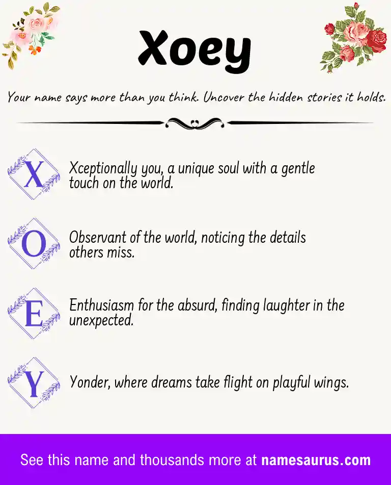 Acrostic poem about Xoey.