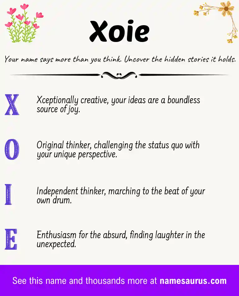 Acrostic poem about Xoie.