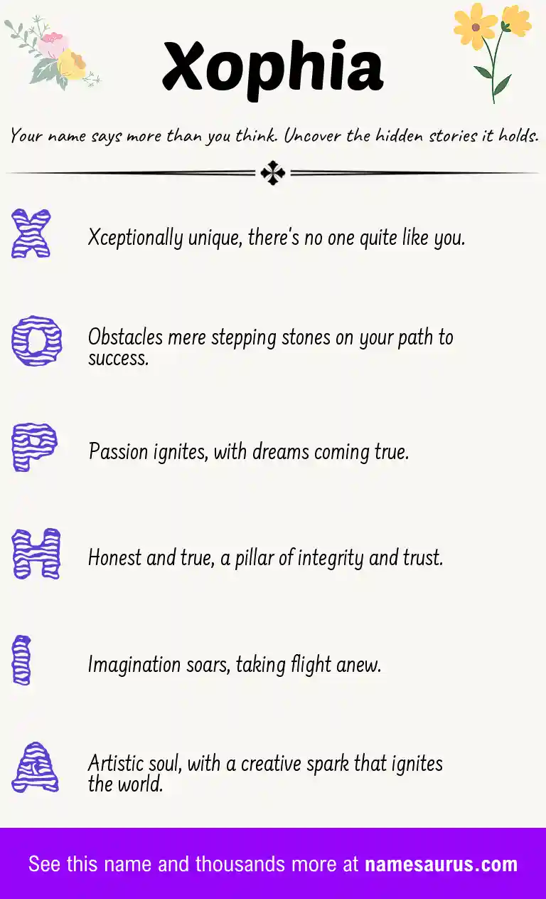 Acrostic poem about Xophia.