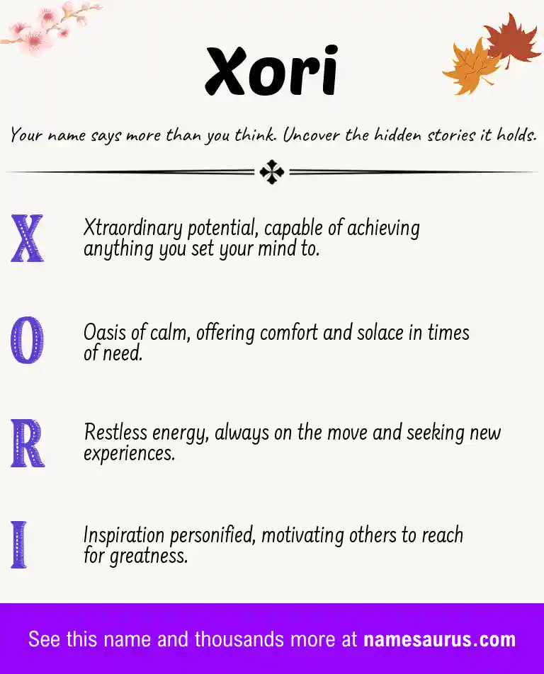 Acrostic poem about Xori.