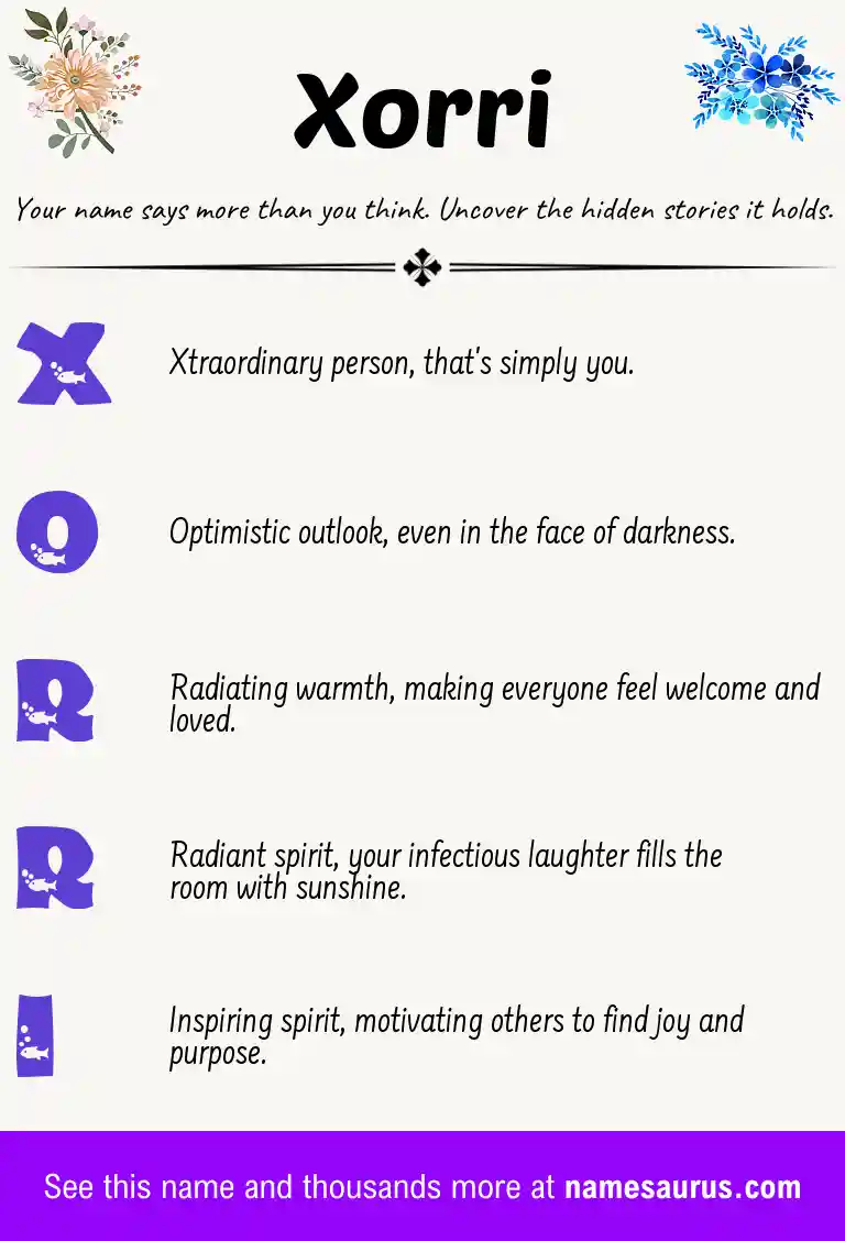 Acrostic poem about Xorri.