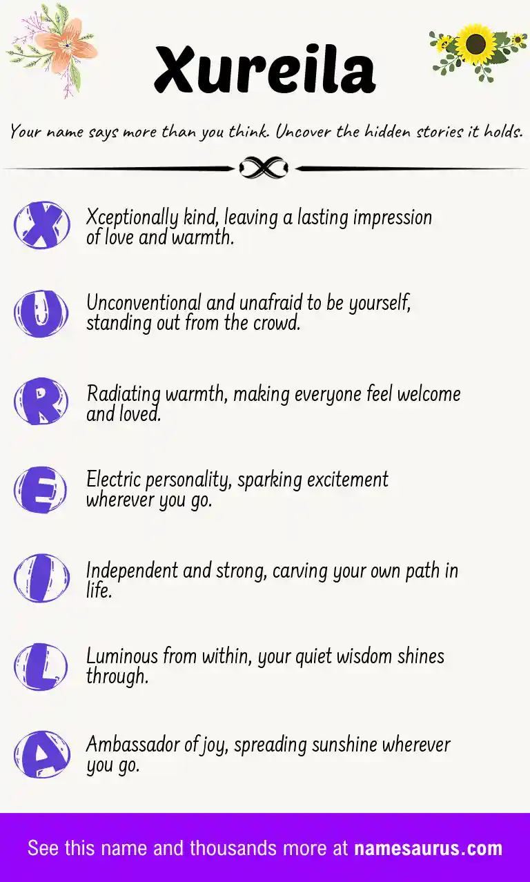 Acrostic poem about Xureila.